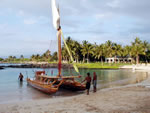 Captain Casey Cho's 36-foot double canoe Hahalua Lele